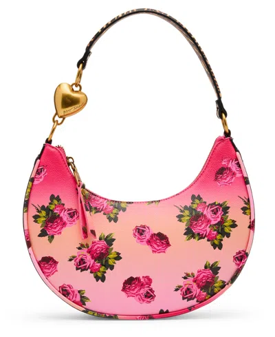 Betsey Johnson Leopard Floral Small Shoulder Bag In Pink