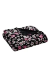 Betsey Johnson Leopard Rosettes Throw Blanket In Black