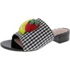 Betsey Johnson Lindyy Womens Woven Embellished Slide Sandals In Multi