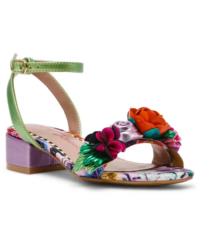 Betsey Johnson Kids' Little And Big Girls Darcy Flower Sandal In Pale Pink Floral
