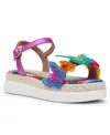 Betsey Johnson Little And Big Girls Emery Platform Butterfly Sandal In Fuchsia Multi