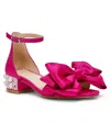 Betsey Johnson Little And Big Girls Lulu Dress Sandal With Pearl Heel In Fuchsia