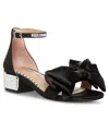 Betsey Johnson Little And Big Girls Maddy Rhinestone Heeled Sandals With Bow In Black