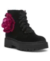 Betsey Johnson Little And Big Girls Piper Velvet Lugsole Boot In Black Multi