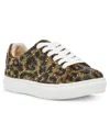 Betsey Johnson Kids' Little Girls Sidny Rhinestone Sneakers In Leopard