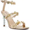 Betsey Johnson Lorra Sequin Ankle Strap Sandal In Gold