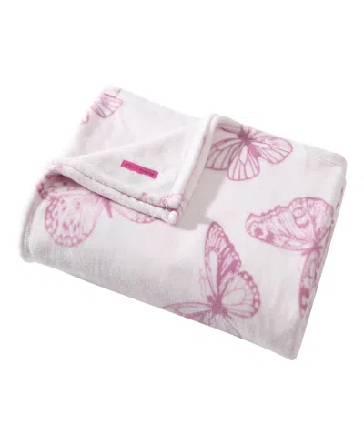 Betsey Johnson Malachite Butterfly Ultra Soft Plush Fleece Blanket, Full/queen In Light Pink,sea Pink