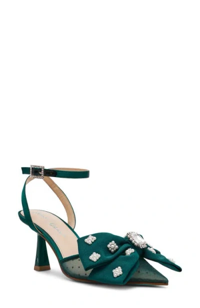 Betsey Johnson Mark Ankle Strap Mesh Pump In Green
