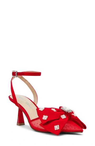 Betsey Johnson Mark Ankle Strap Mesh Pump In Multi
