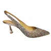 Betsey Johnson Mya Pump Womenssilver Rhinestone Pointed Toe Spool Heel Gal726 In Silver