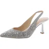 Betsey Johnson Clark Slingback Pointed Toe Pump In Silver