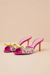 Betsey Johnson Naddia Fuchsia Multi Sequin High Heel Slide Sandals In Fuchsia