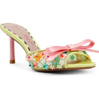 Betsey Johnson Naddia Slide Sandal In Lime Multi