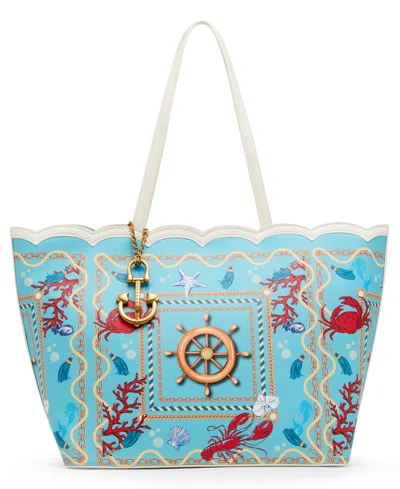 Betsey Johnson Nauti & Nice Magnetic Snap Tote In Blue