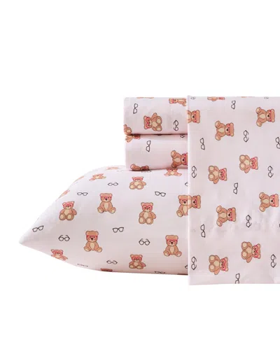 Betsey Johnson Nerdy Teddies Microfiber 3-pc. Sheet Set, Twin In Multi