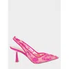 Betsey Johnson Nikki Embroidered Slingback Evening Pumps In Pink