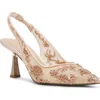 Betsey Johnson Nikki Pointed Toe Slingback Pump In Blush