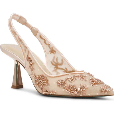 Betsey Johnson Nikki Pointed Toe Slingback Pump In Blush