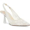 Betsey Johnson Women's Nikki Embroidered Slingback Evening Pumps In Ivory