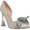 Betsey Johnson Women's Nobble Structured Bow Slip-on Pumps In Silver