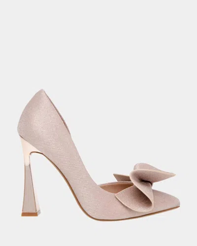 Betsey Johnson Nobble Metallic Pumps In Champagne In White