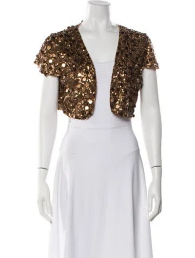 Pre-owned Betsey Johnson Nylon Patterned Bolero In Brown