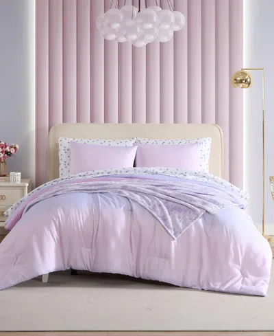 Betsey Johnson Ombre Reversible 8-pc. Comforter Set, Full In Raspberry Purple