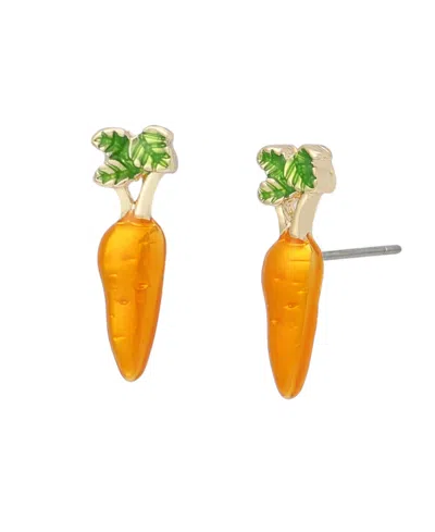 Betsey Johnson Orange Spring Chick Carrot Stud Earrings