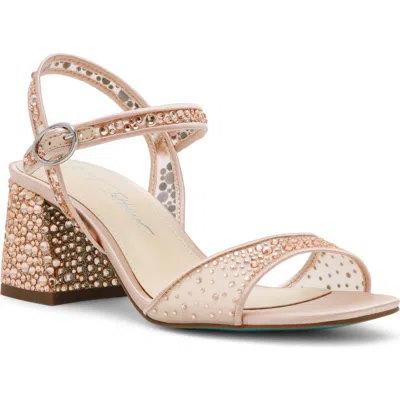 Betsey Johnson Otis Ankle Strap Sandal In Blush