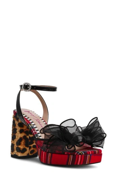 Betsey Johnson Palloma Ankle Strap Platform Sandal In Multi