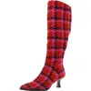 Betsey Johnson Pamella Womens Zipper Herringbone Knee-high Boots In Multi