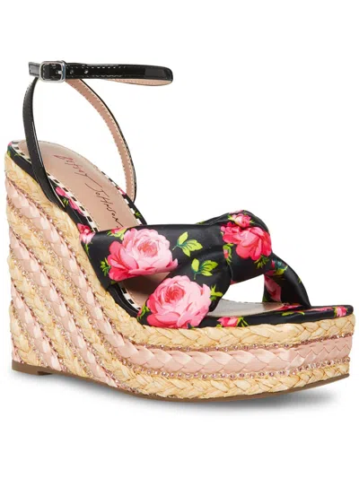 Betsey Johnson Pansie Womens Platform Ankle Strap Espadrilles In Multi