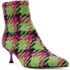 Betsey Johnson Parkker Kitten Heel Bootie In Green/pink Multi