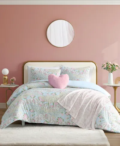 Betsey Johnson Patchwork Floral Microfiber 4-pc. Comforter Set, Twin Xl In Multi