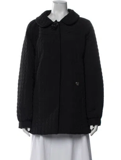Pre-owned Betsey Johnson Patterned Jacket In Black