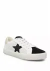 Betsey Johnson Philip Sneaker In Black / White In Multi