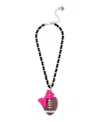 Betsey Johnson Pink Kick Off Bow Football Pendant Statement Necklace