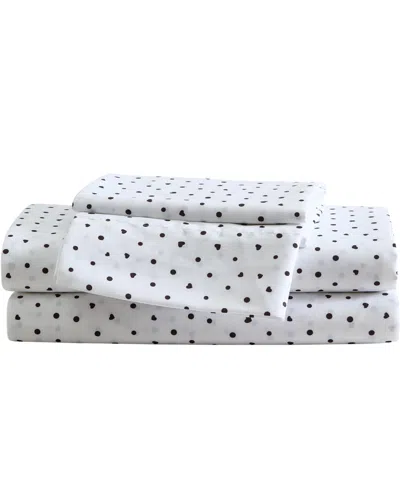 Betsey Johnson Polka Dot Heart Printed Microfiber 4-pc. Sheet Set, Queen In Multi