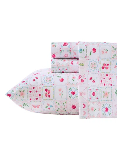Betsey Johnson Pop Art Cherry Microfiber 3-pc. Sheet Set, Twin In White