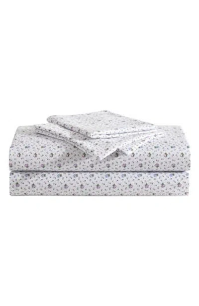 Betsey Johnson Pretty Floral Ditsy Sheet Set In Purple