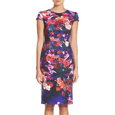 Betsey Johnson Print Stretch Midi Dress
