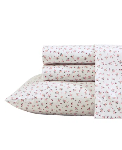 Betsey Johnson Printed Cotton Percale 4-pc. Sheet Set, Queen In Baby Buds