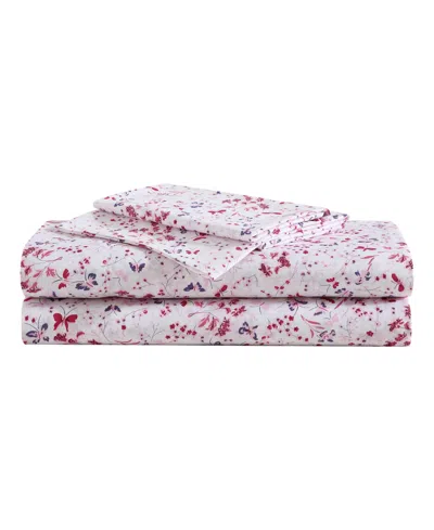 Betsey Johnson Printed Microfiber 3 Piece Sheet Set, Twin Xl In Mystic Garden