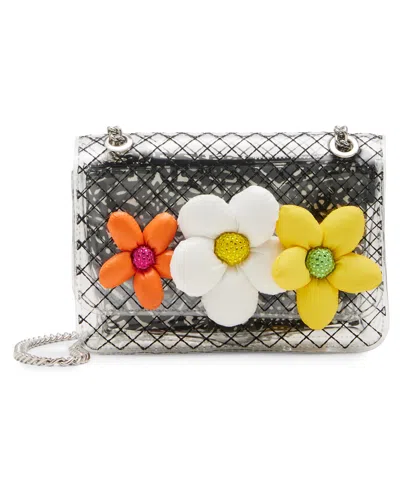 Betsey Johnson Puffy Flowers Clear Flap Bag