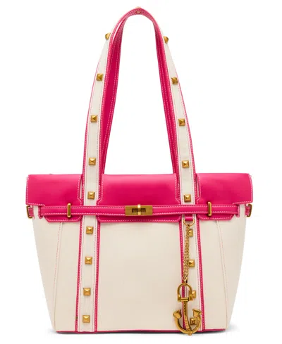 Betsey Johnson Queen Of The Green Canvas Large Tote Bag In Multi