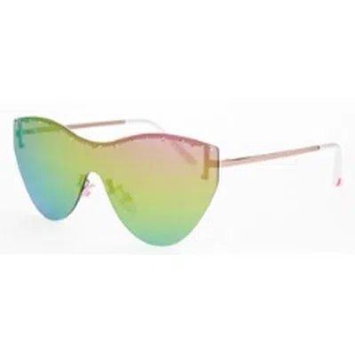 Betsey Johnson Rainbow Shield Ladies Sunglasses 10267564.lts Gldrbw In Multi