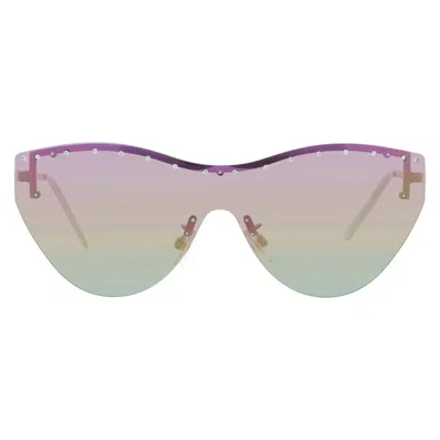 Betsey Johnson Rainbow Shield Ladies Sunglasses 10267564.lts Gldrbw In Transparent