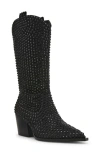 Betsey Johnson Randy Embellished Western Boot In Black