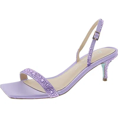 Betsey Johnson Rebel Womens Satin Dressy Slingback Heels In Purple