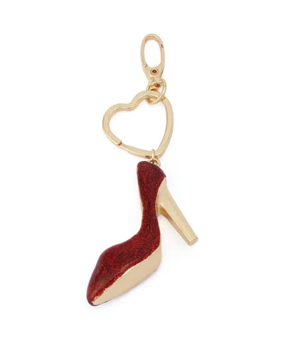 Betsey Johnson Red Enamel High Heel Charms In Gold,red